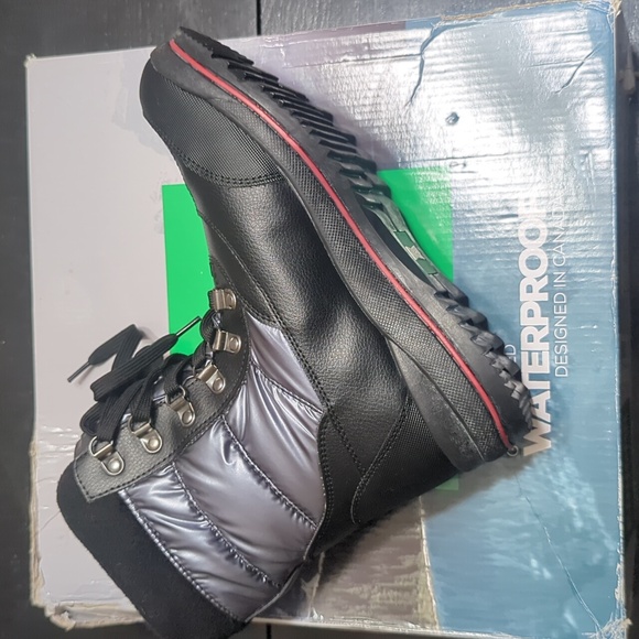 COUGAR Women's Chamonix Winter Bootie Size 8 Waterproof Gunmetal & Black Lace Up - Picture 5 of 10